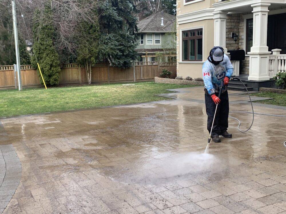 A patio cleaned by the Shine City crew